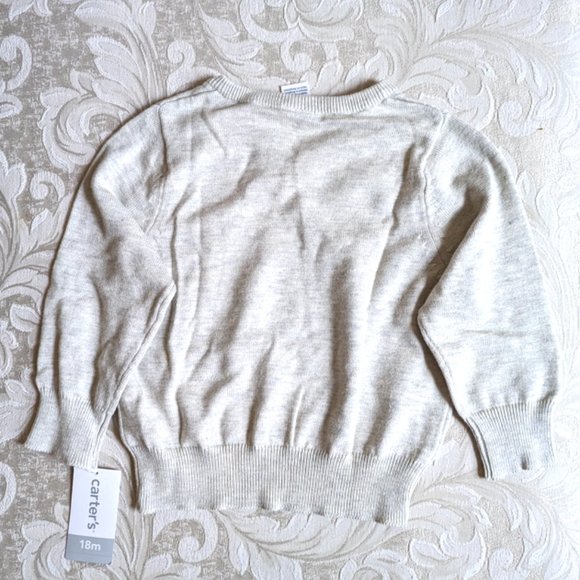 NWT Carter's Boys Knit Baby Reindeer Sweater V-Neck Pullover Card… - Picture 4 of 6